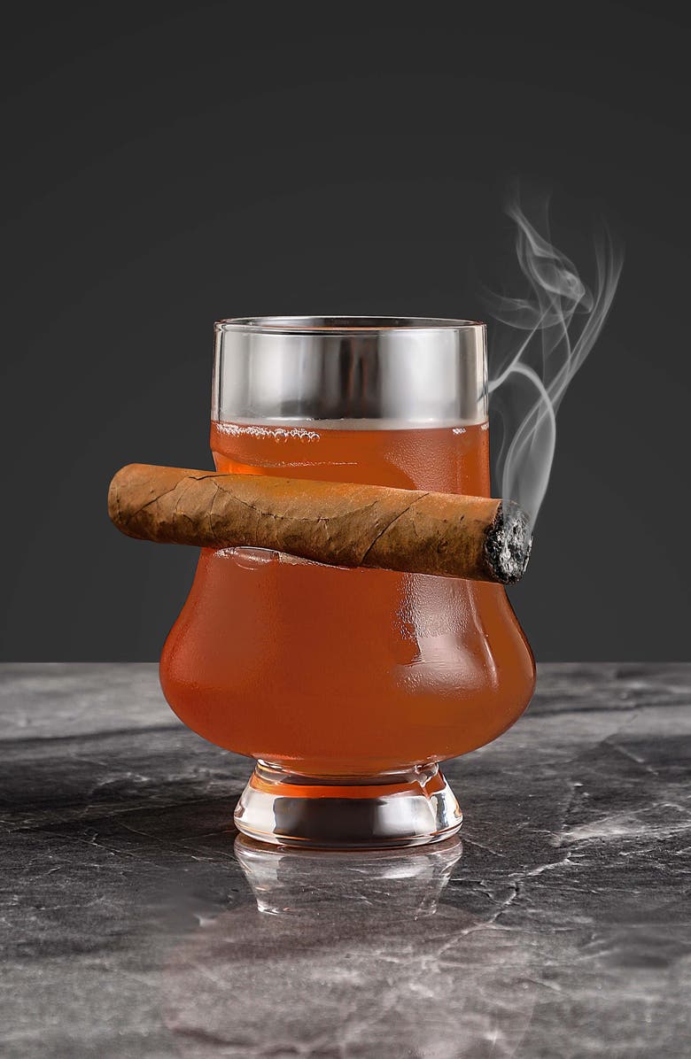 BROOKSTONE Whiskey Snifter with Cigar Holder, Alternate, color, 