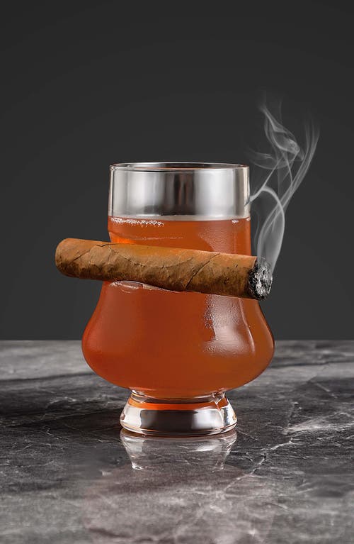 Brookstone Whiskey Snifter With Cigar Holder In Transparent