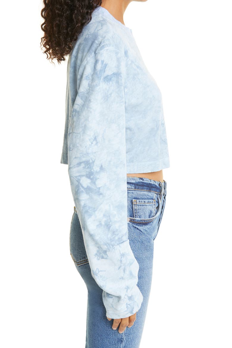 Tokyo Tie Dye Crop Tee, Alternate, color, AQUA CRYSTAL