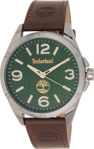 Timberland Classic Quartz Leather Strap Watch, 45mm