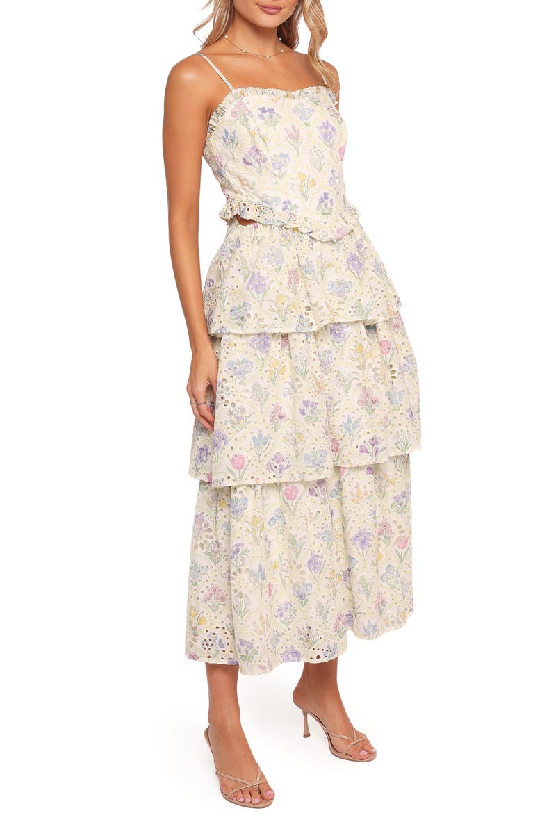 Iveta Floral Eyelet Embroidered Midi Dress, Alternate, color, MULTI FLORAL