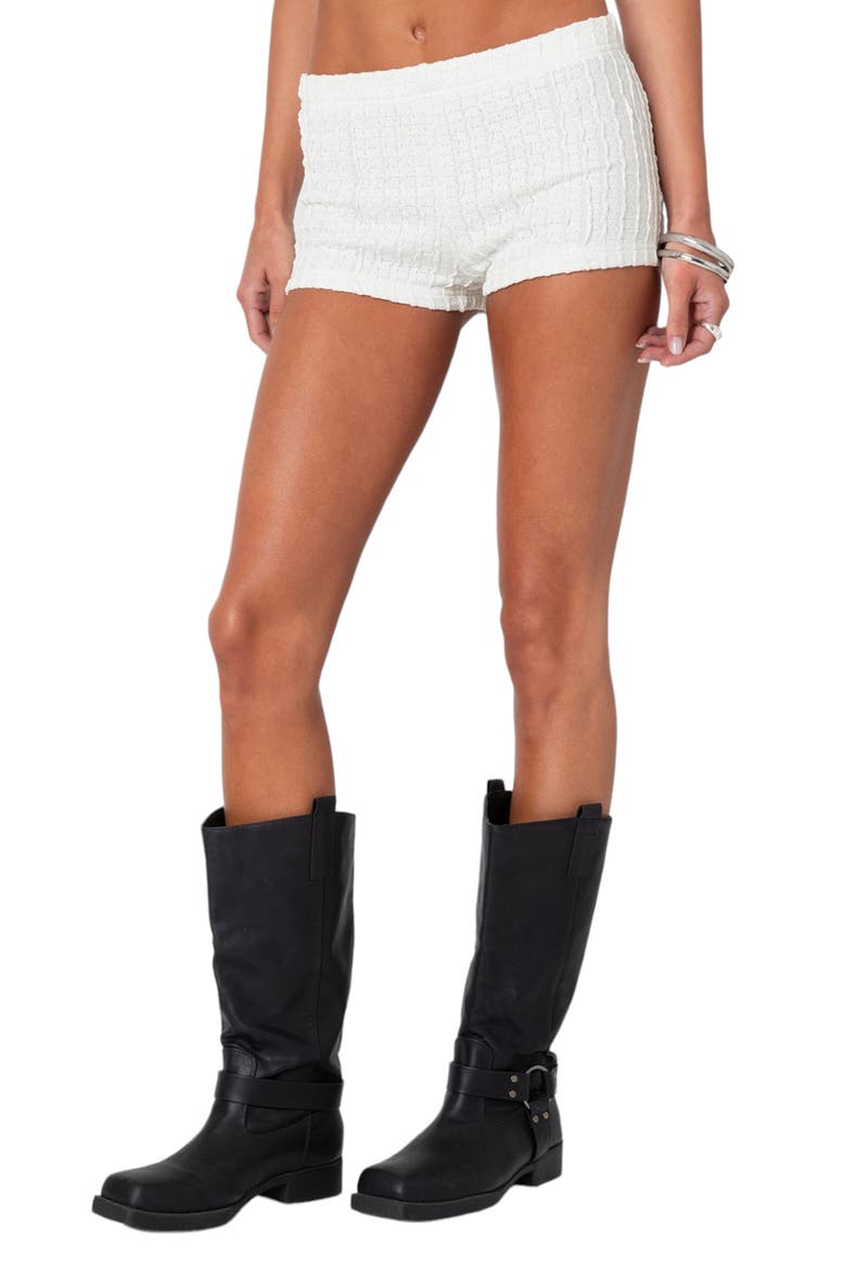 Phoebe Textured Knit Shorts, Alternate, color, WHITE