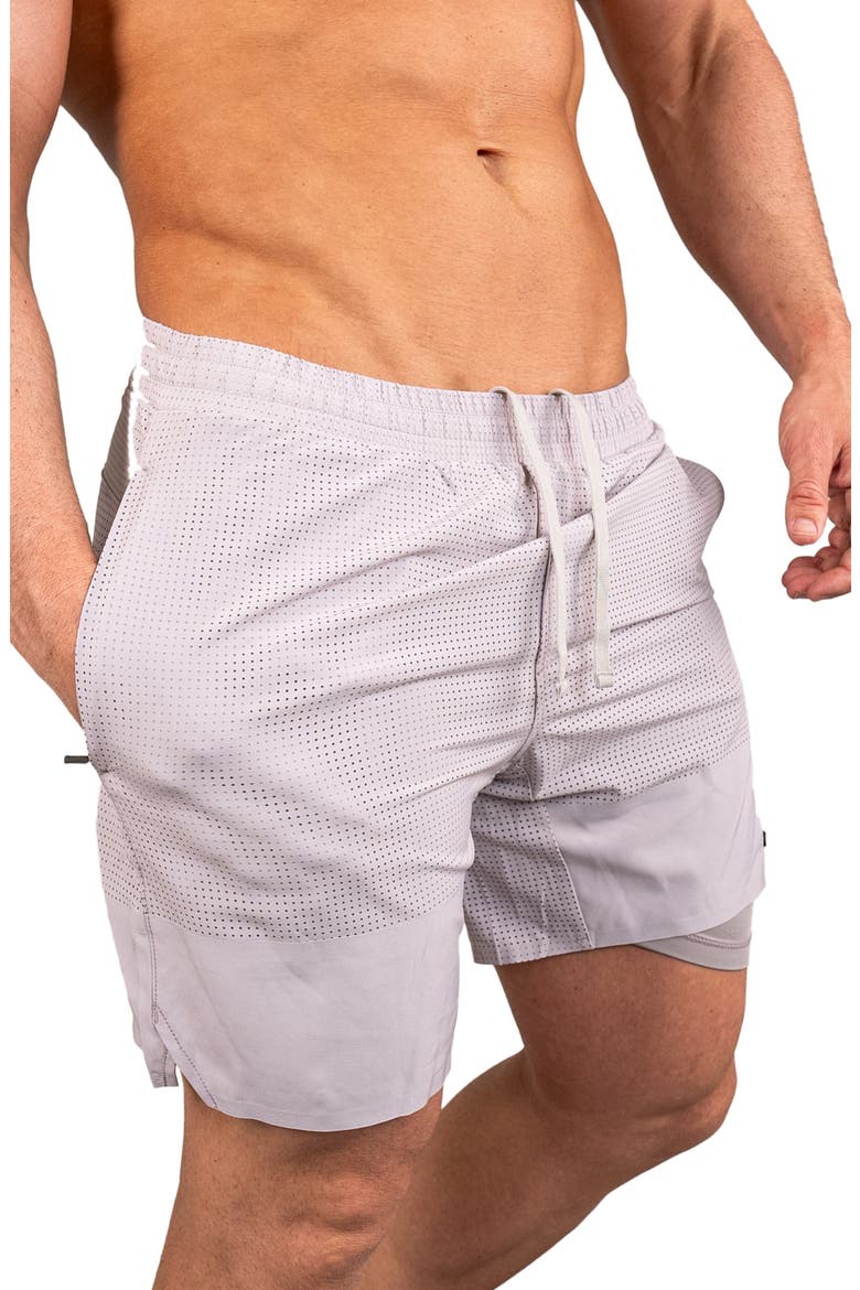 Perforated Training Shorts, Alternate, color, GREY