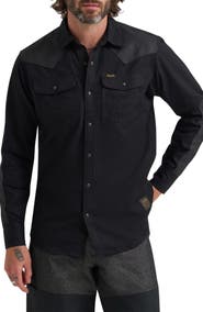 Wrangler Filson x Wrangler Two-Tone Denim Western Snap-Up Shirt
