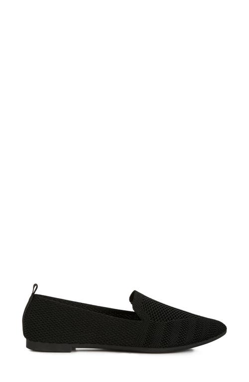 London Rag Akili Textured Knit Pointed Toe Flat In Black