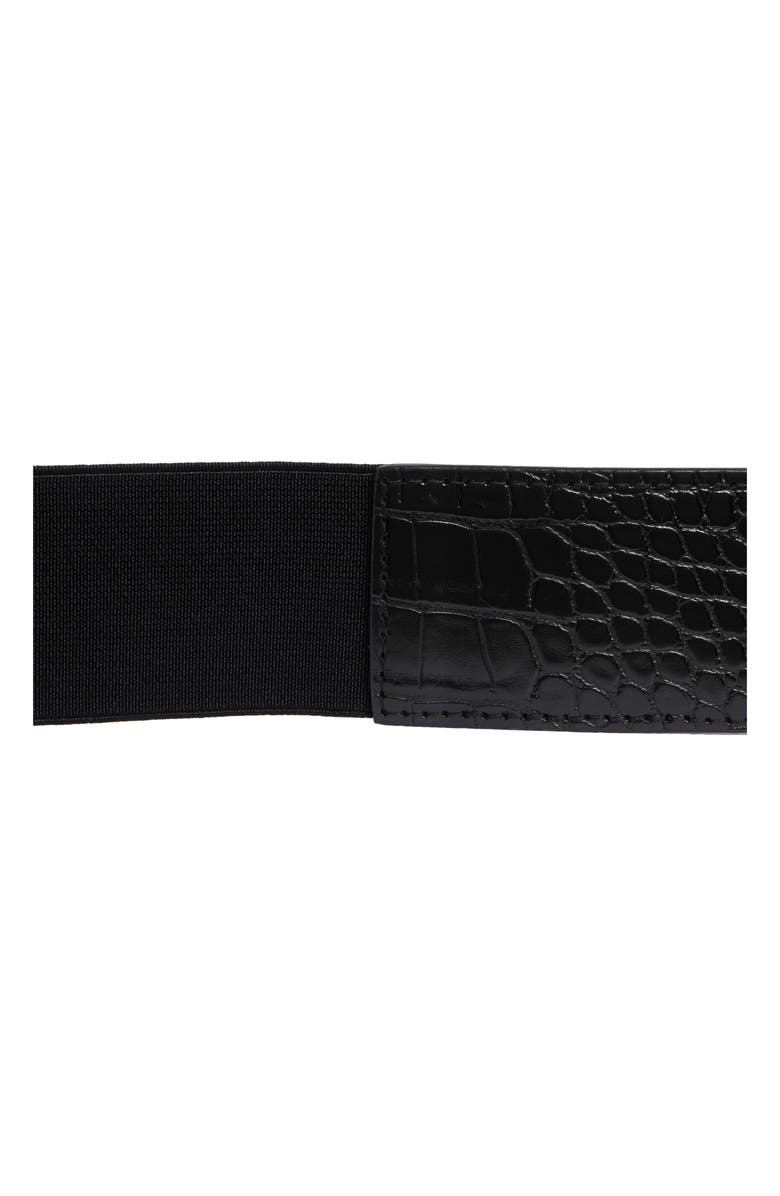 Vince Camuto 60mm Croc Embossed Stretch Belt, Alternate, color,