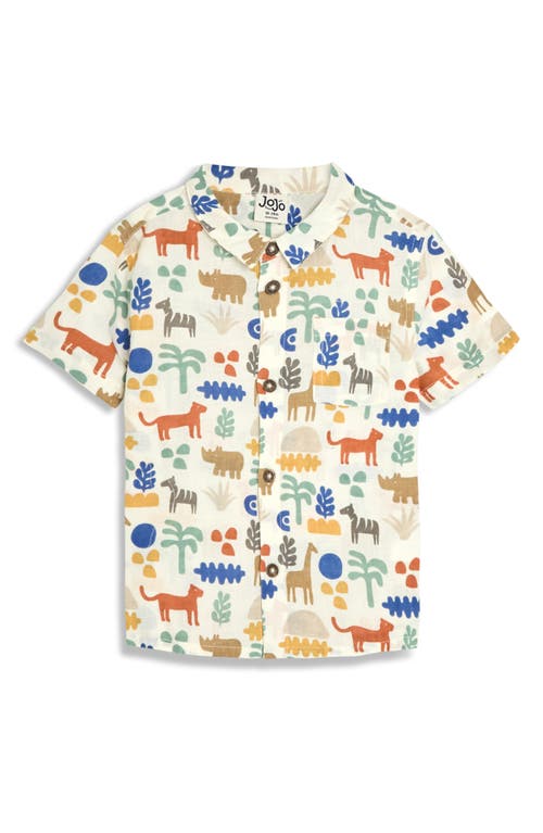 JOJO MAMAN BÉBÉ JOJO MAMAN BEBE SAFARI PRINT SHIRT & SHORTS SET 