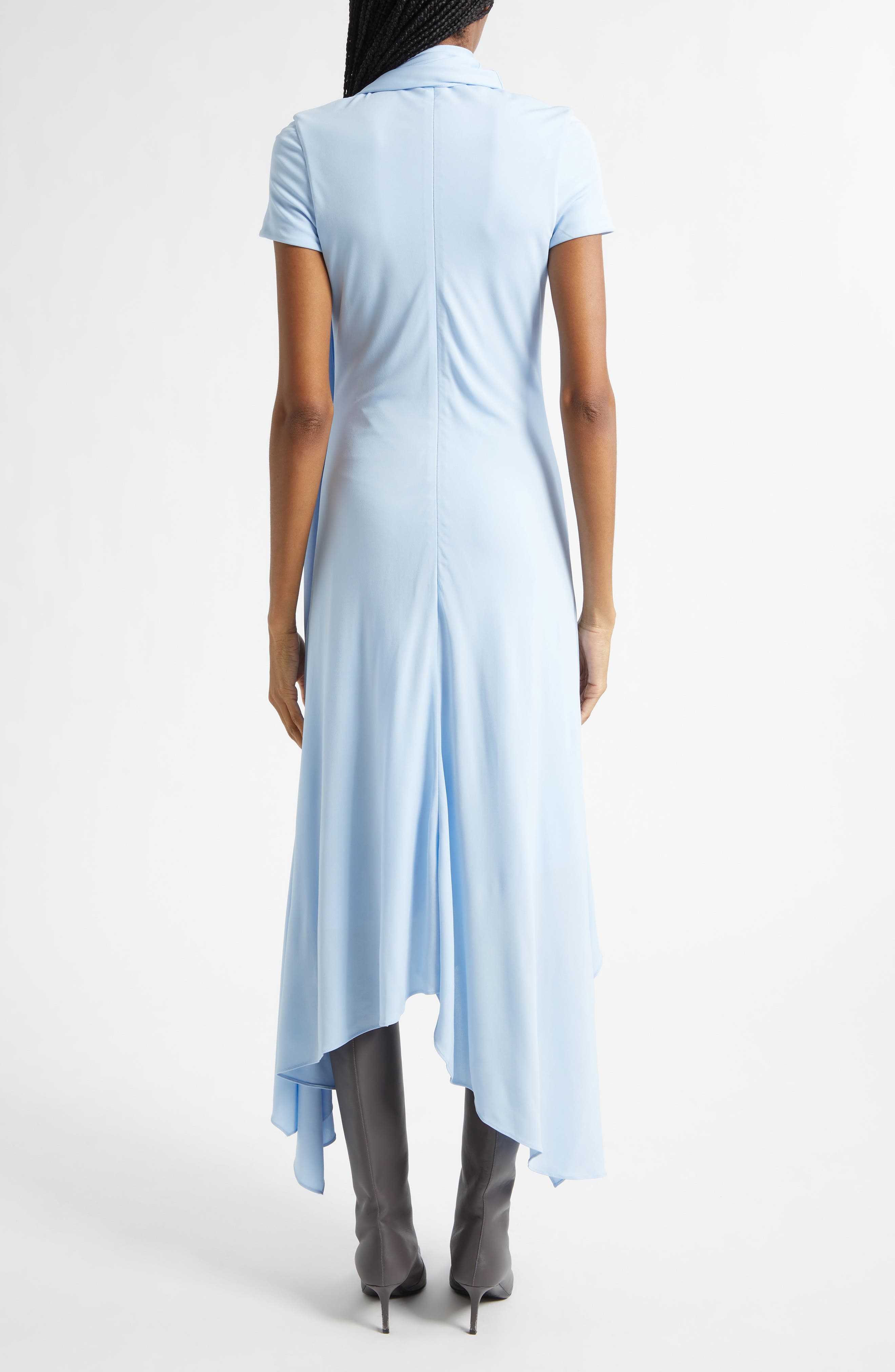 Duny Asymmetric Crepe Midi Dress - image 2