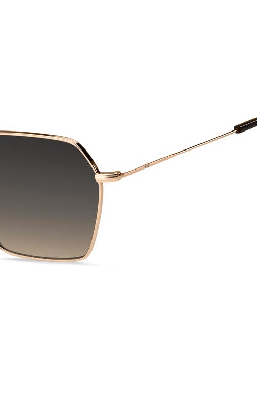Hugo Boss Boss 54mm Geometric Aviator Sunglasses In Gold