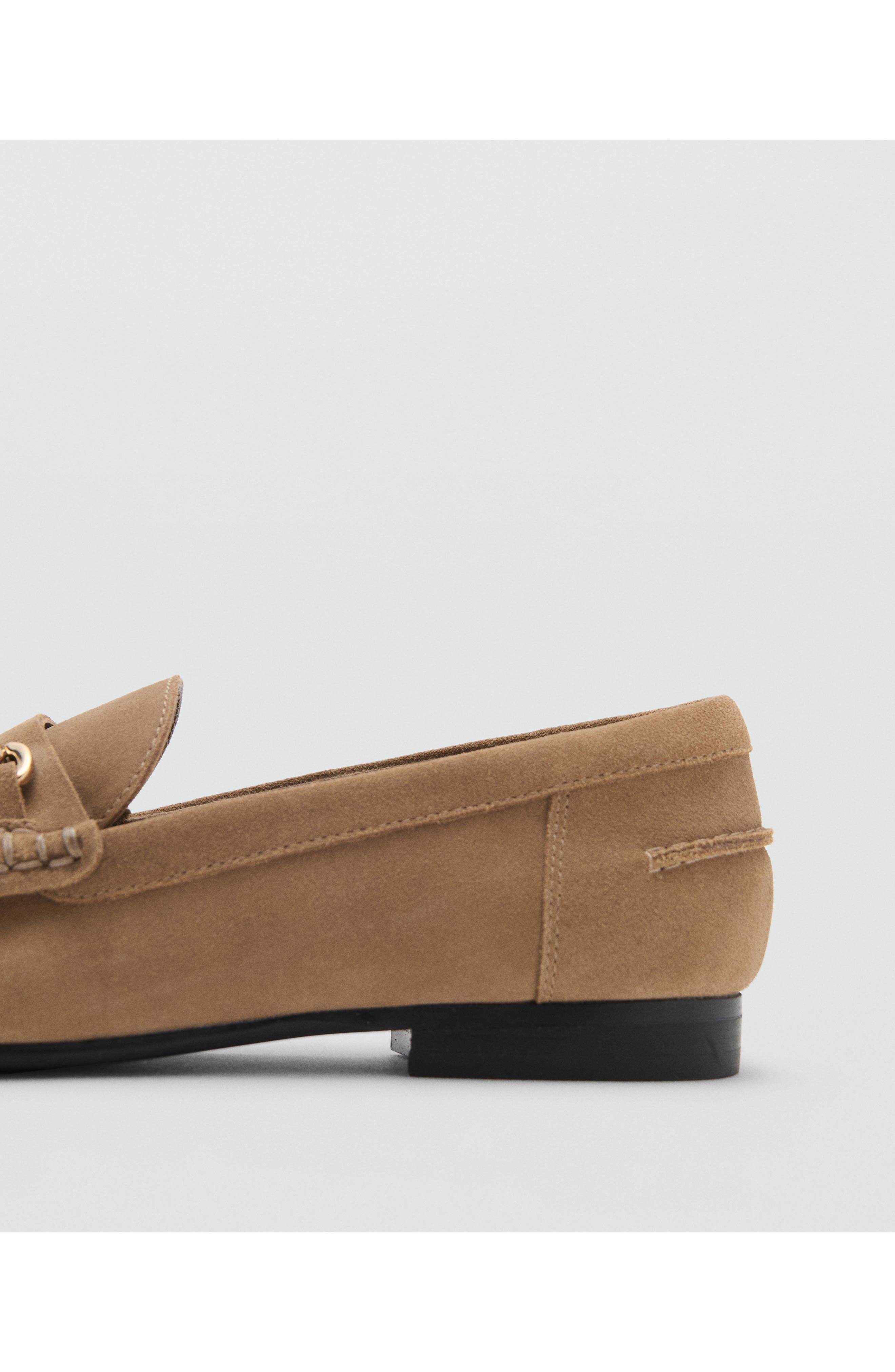 MANGO Suede Bit Loafer, Alternate, color, Medium Brown