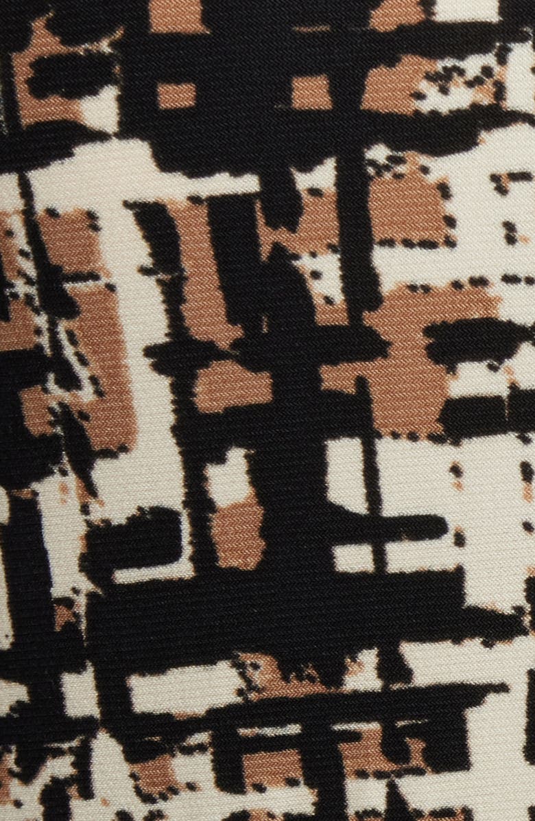 AK ANNE KLEIN Abstract Print Johnny Collar Half Placket Shirt, Alternate, color, Anne Black/ Vicuna Mlt