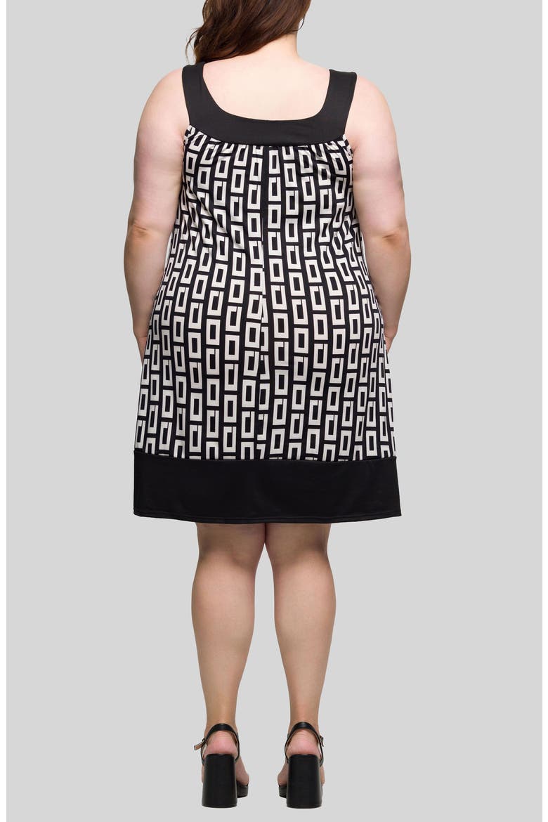 Geo Print Sleeveless Knit Dress, Alternate, color, BLACK MULTI