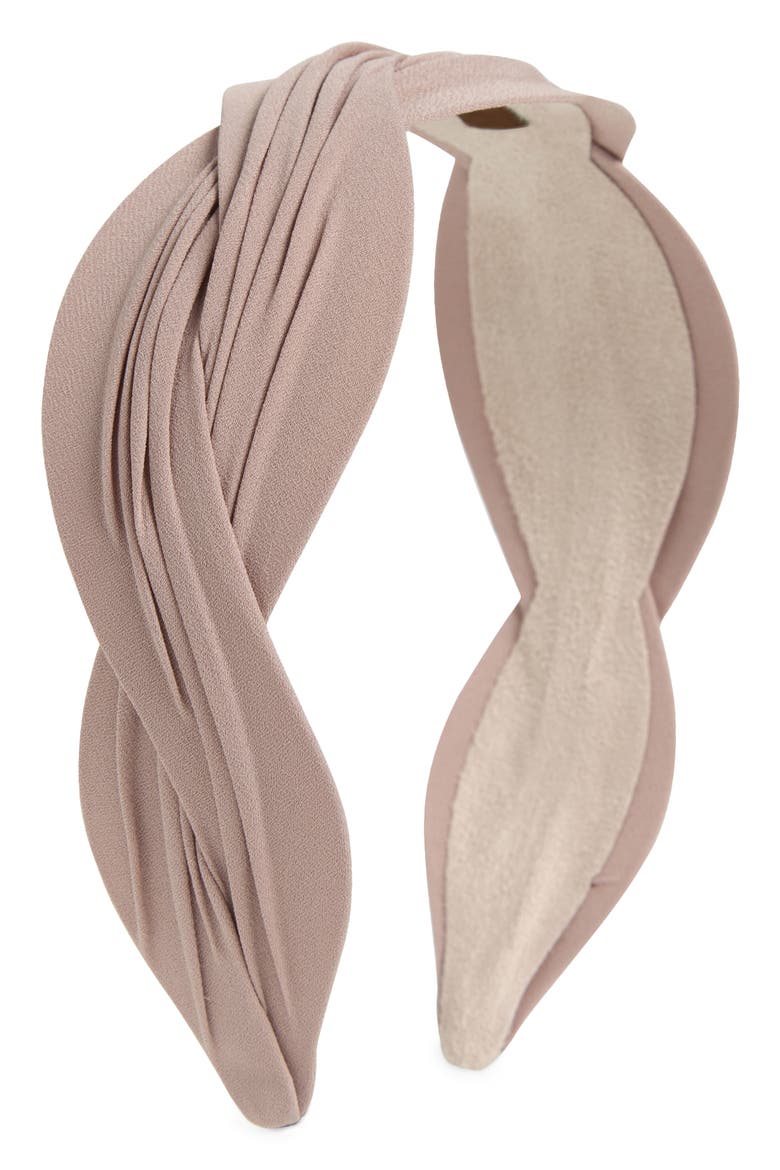 Pleated Headband, Main, color, TAUPE