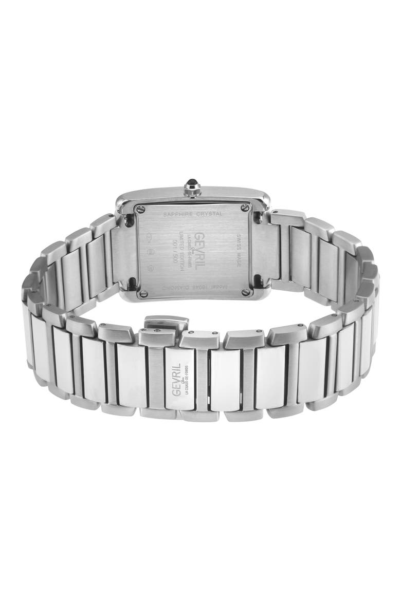 Regina Diamond Mother-of-Pearl Bracelet Watch, 26mm x 35mm, Alternate, color, SILVER