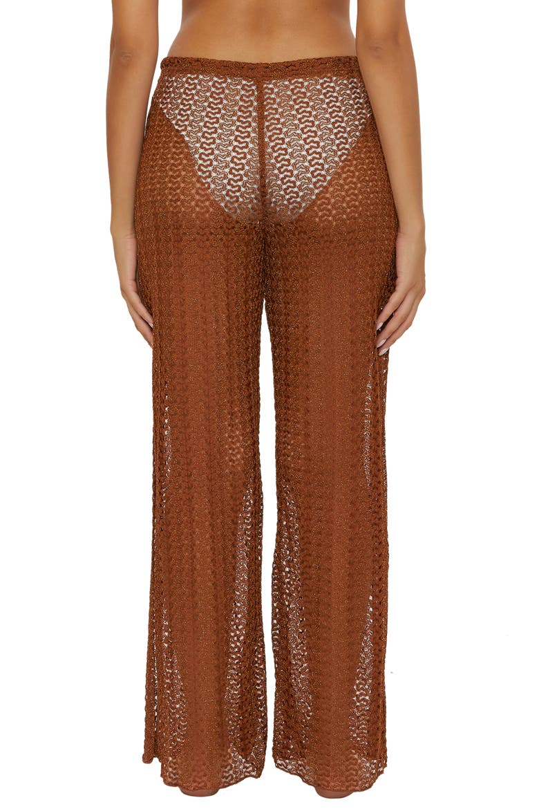 Golden Lace Cover-Up Pants, Alternate, color, BRONZE