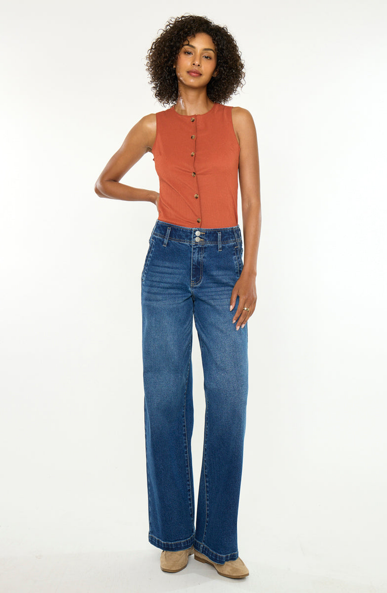 KanCan Essentials Pepper Essentials High Rise Wide Jeans, Alternate, color, Dark Wash