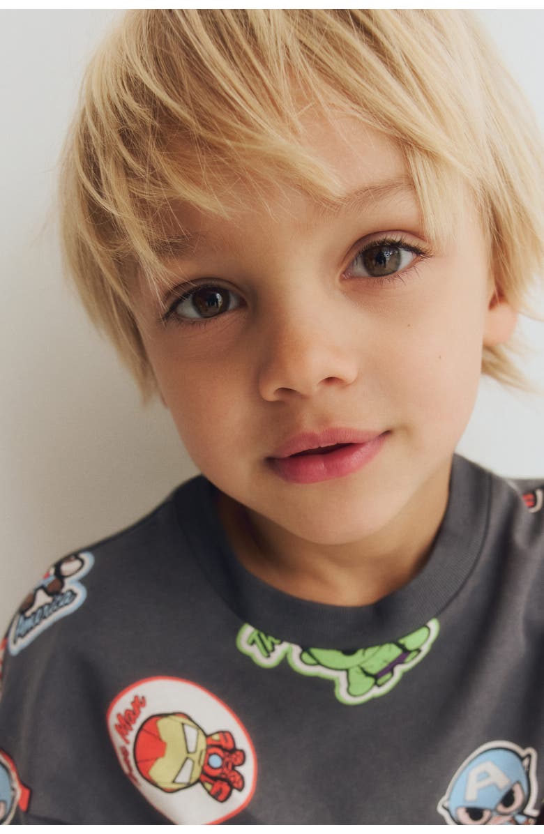 H&M 2-piece printed set, Alternate, color, Dark Gray/Marvel Comics