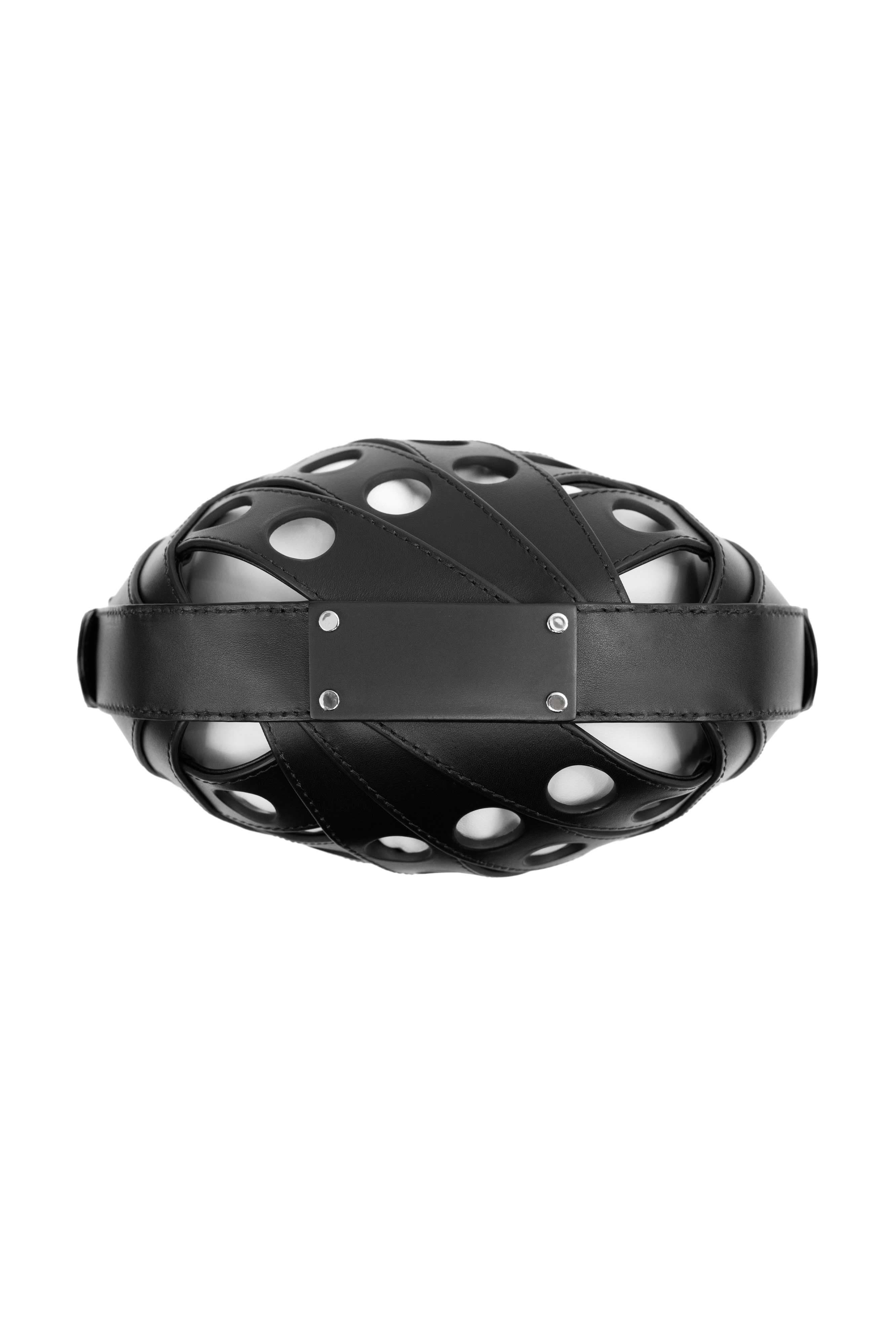 PERRIN PARIS Le Petit Panier Perforé Xbody, Alternate, color, Black/White