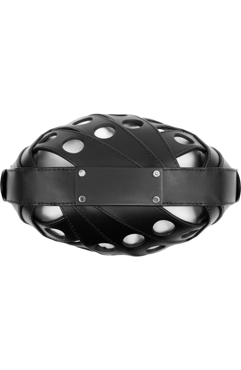 PERRIN PARIS Le Petit Panier Perforé Xbody, Alternate, color, Black/White