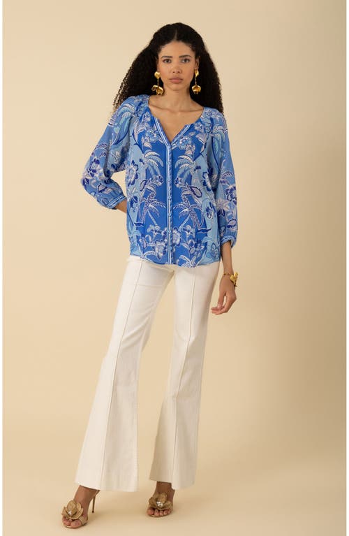 Hale Bob Freyja Silk Top In Navy