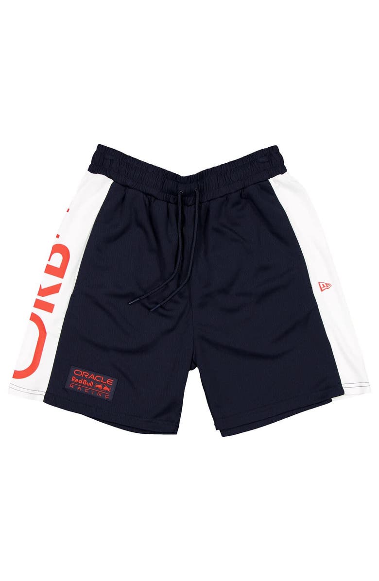 New Era Men's New Era  Navy Red Bull Racing Graphic Mesh Shorts, Alternate, color, 