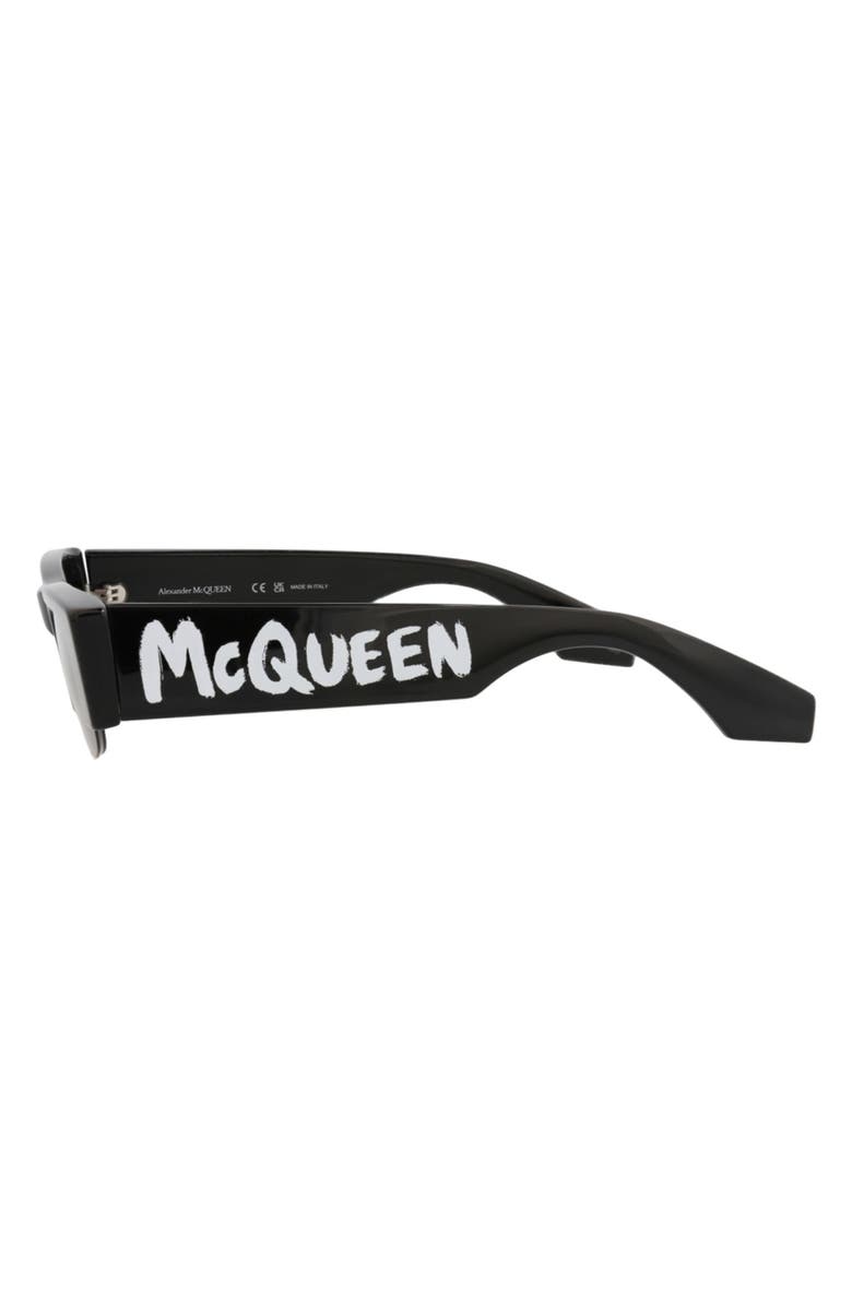 McQueen 54mm Half Rim Sunglasses, Alternate, color, Black Black Grey