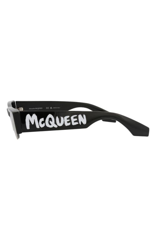 Alexander Mcqueen Mcqueen 54mm Half Rim Sunglasses In Black
