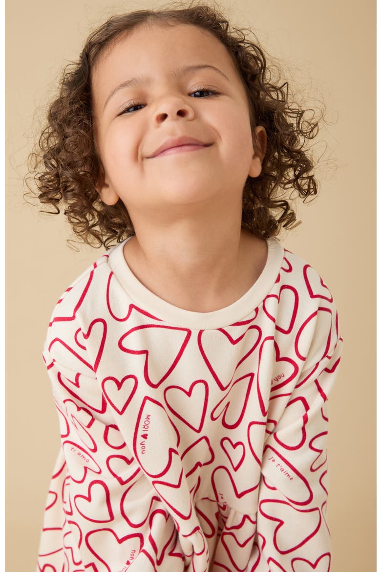 Hearts Dress, Alternate, color, Cream & Red