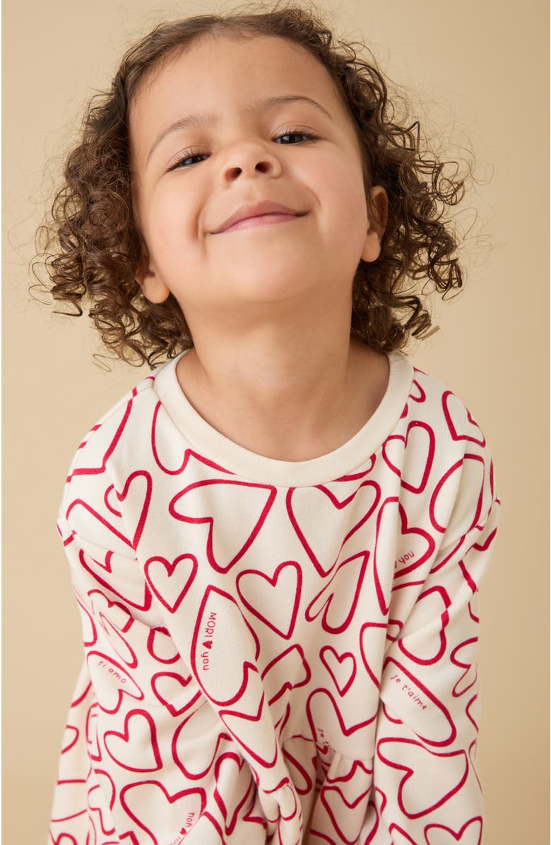 MORI Hearts Dress, Alternate, color, Cream & Red