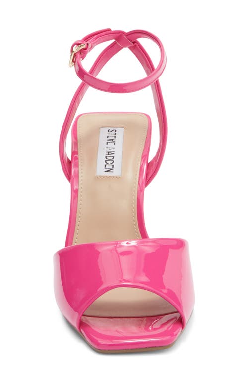 Steve Madden Leesha Patent Ankle Strap Sandal In Pink