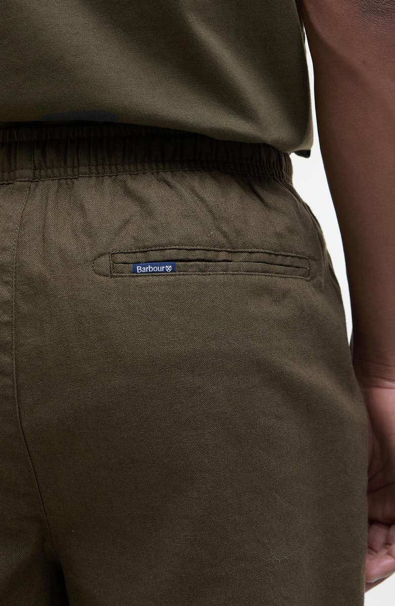 Barbour Relaxed Fit Linen & Cotton Drawstring Shorts, Alternate, color, Light Sage