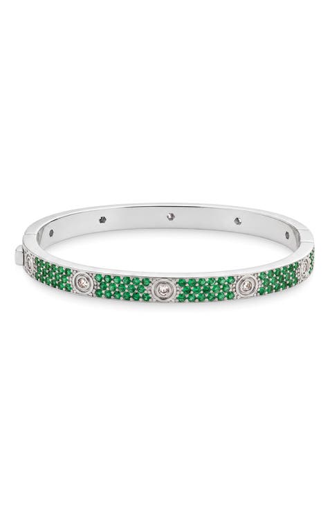 Lumire 14k Gold Plate Cubic Zirconia Bangle