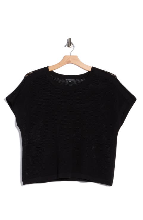 Open Stitch Short Sleeve Sweater