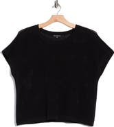 Adrianna Papell Open Stitch Short Sleeve Sweater