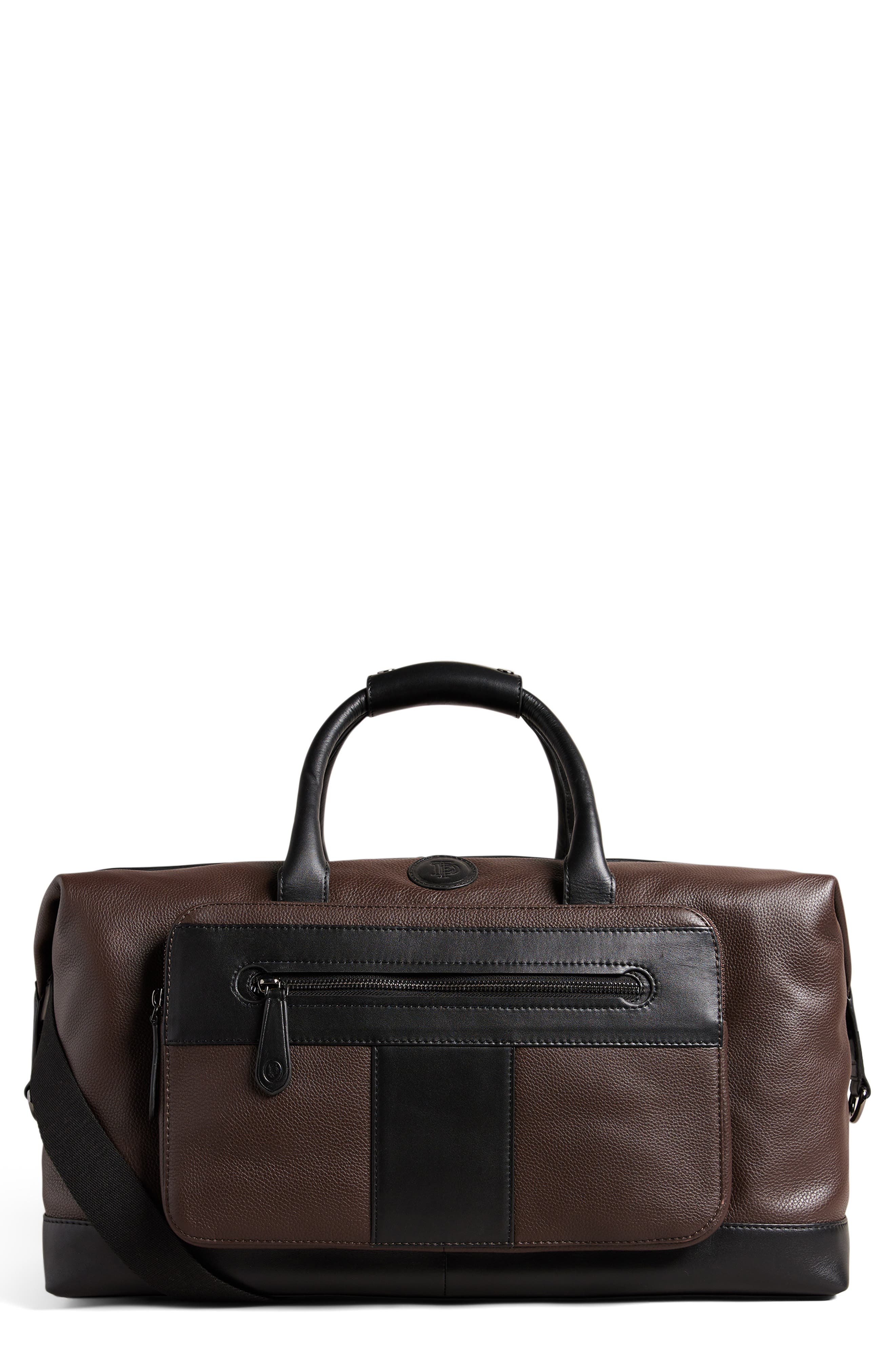 Ted Baker London Trevir Equestrian Heritage Leather Duffle Bag, Main, color, 