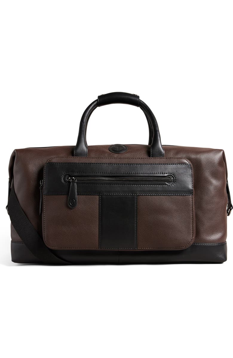Ted Baker London Trevir Equestrian Heritage Leather Duffle Bag, Main, color,