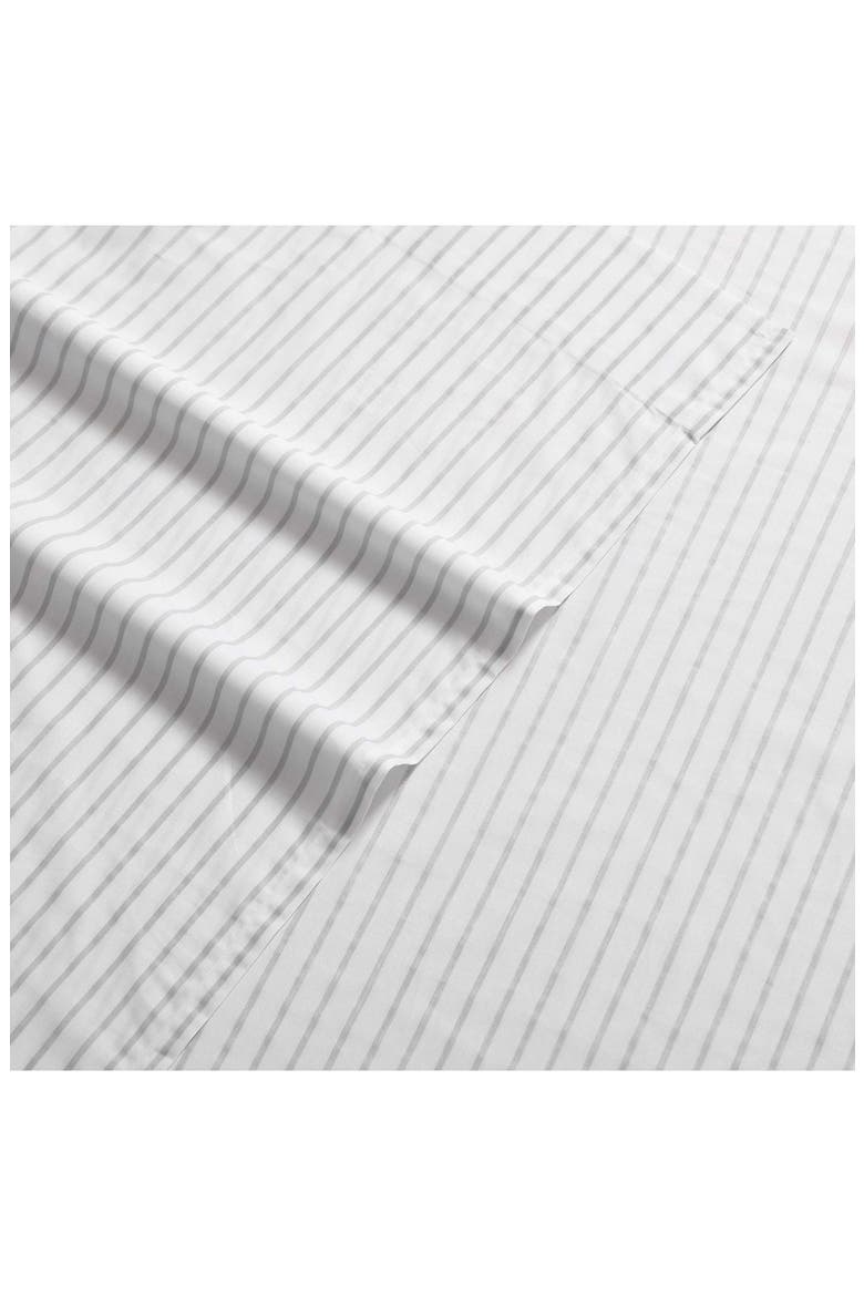 Arden Stripe 200 Thread Count Cotton Percale Twin Sheet Set, Alternate, color, GREY