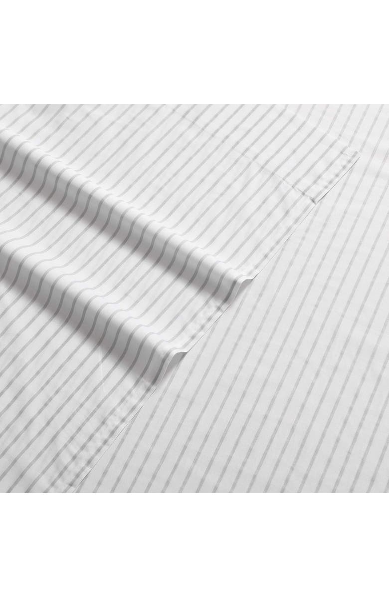 Eddie Bauer Arden Stripe 200 Thread Count Cotton Percale King Sheet Set, Alternate, color, Grey