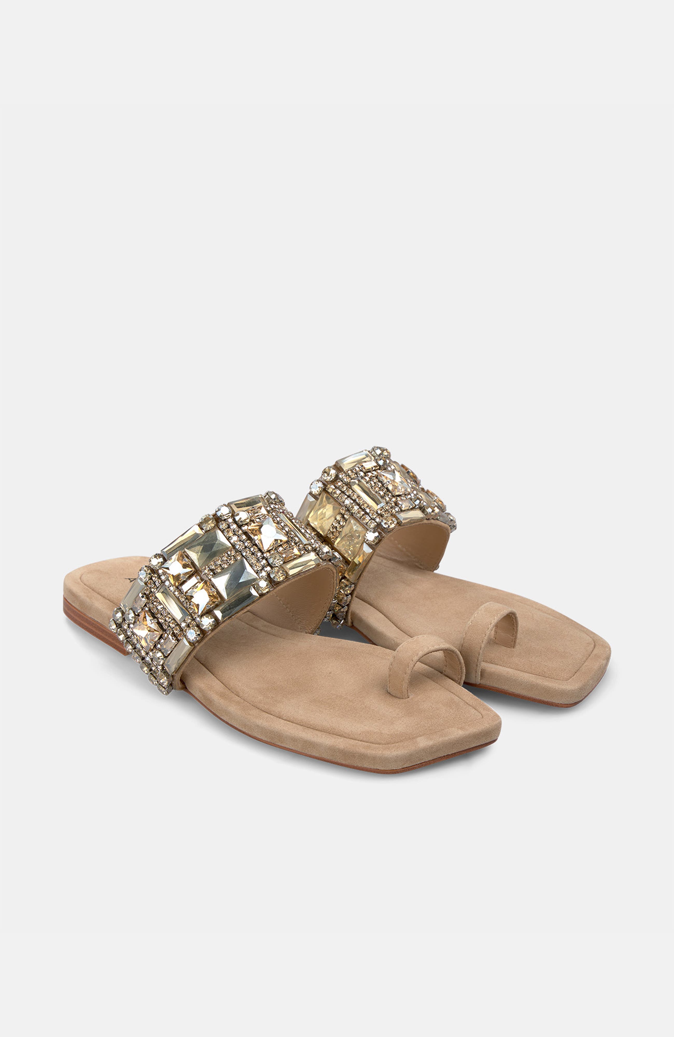 Square Toe Beaded Sandal, Alternate, color, Beige
