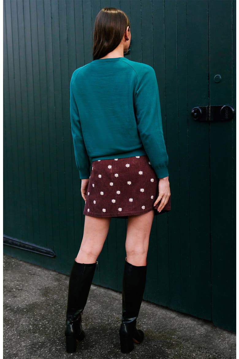 Dalmatian Intarsia Relaxed Jumper, Alternate, color, Teal