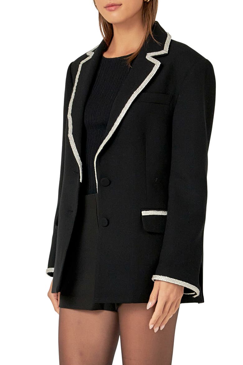 Rhinestone Trim Jacket, Alternate, color, BLACK