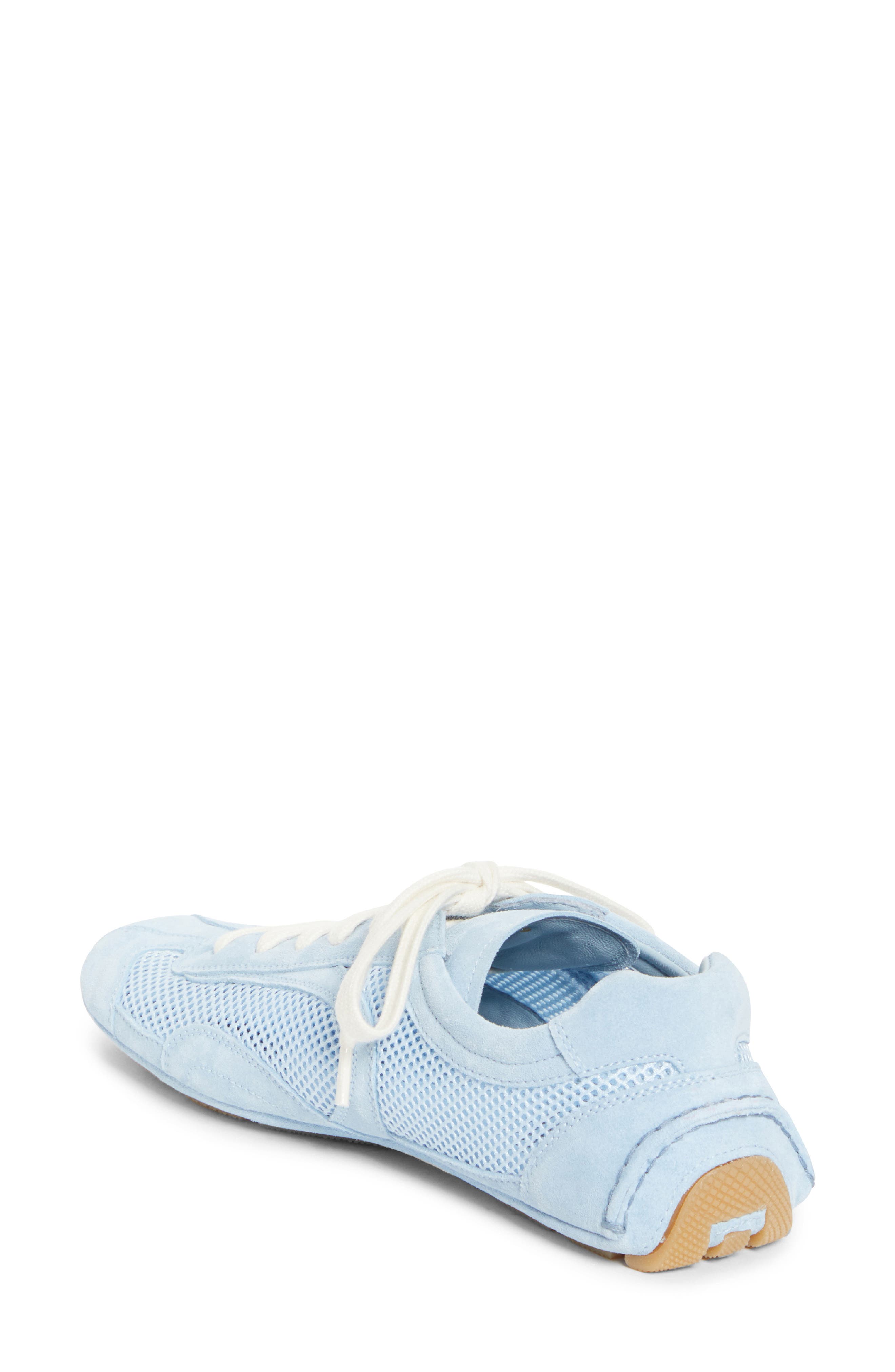 Prada Mixed Media Low Top Sneaker, Alternate, color, Blue