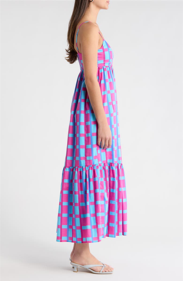 SUGARLIPS Marvy Check Maxi Sundress, Alternate, color, Fuchsia-Blue-Multi