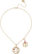 Betsey Johnson Gemini Charm Pendant Necklace