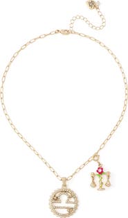 Betsey Johnson Gemini Charm Pendant Necklace