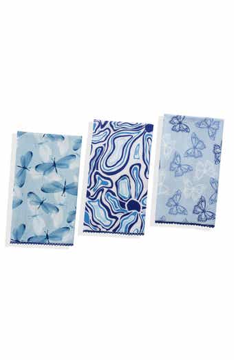 Azure Dreams Set of 3 Cotton Waffle Kitchen Towels