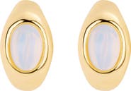 ATHRA LUXE Simulated Moonstone Huggie Hoop Earrings