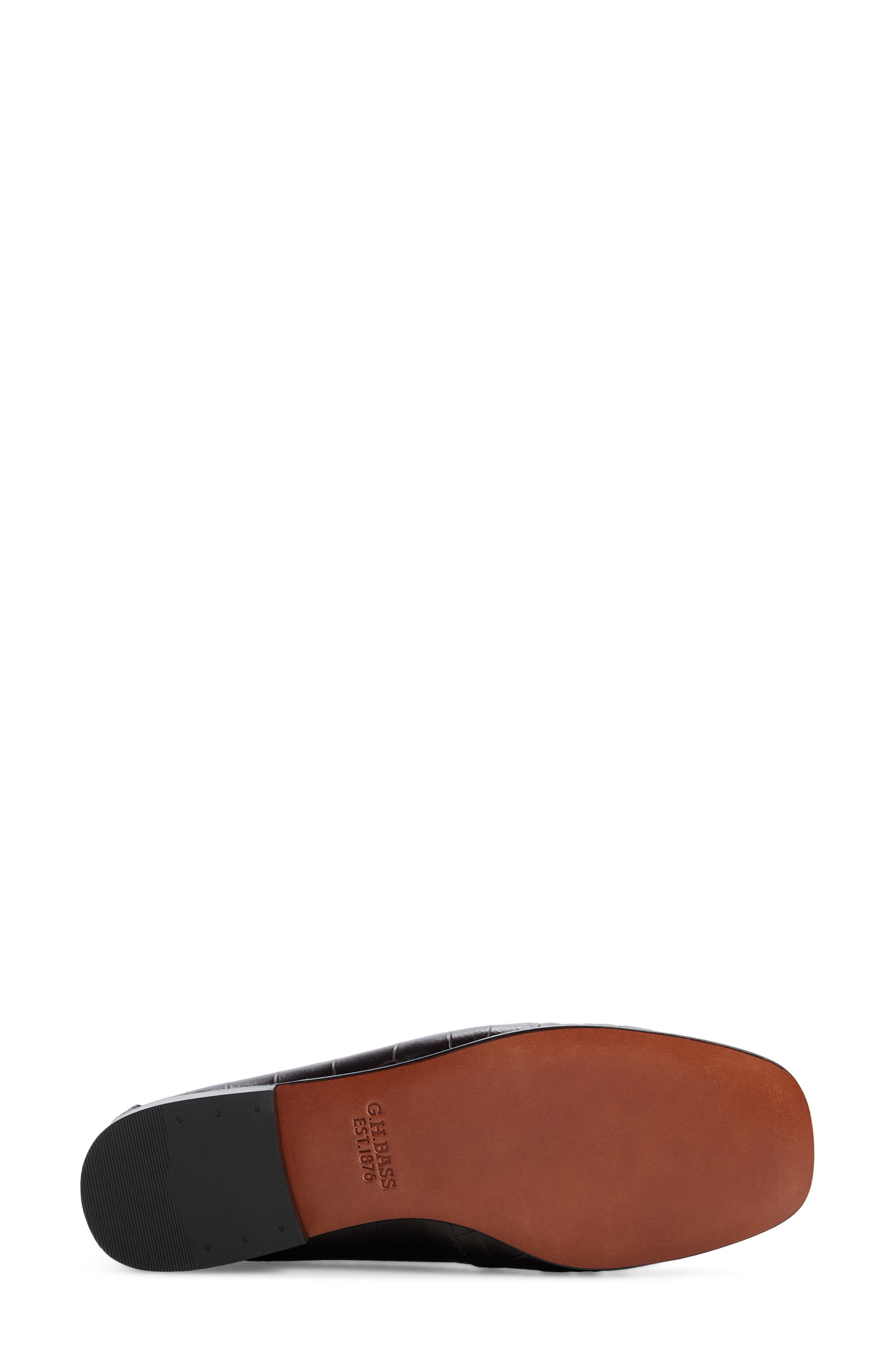 Bailey Croc Embossed Leather Loafer, Alternate, color, DARK BROWN
