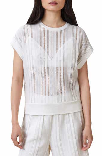 AllSaints Giana Open Stitch Short Sleeve Sweater
