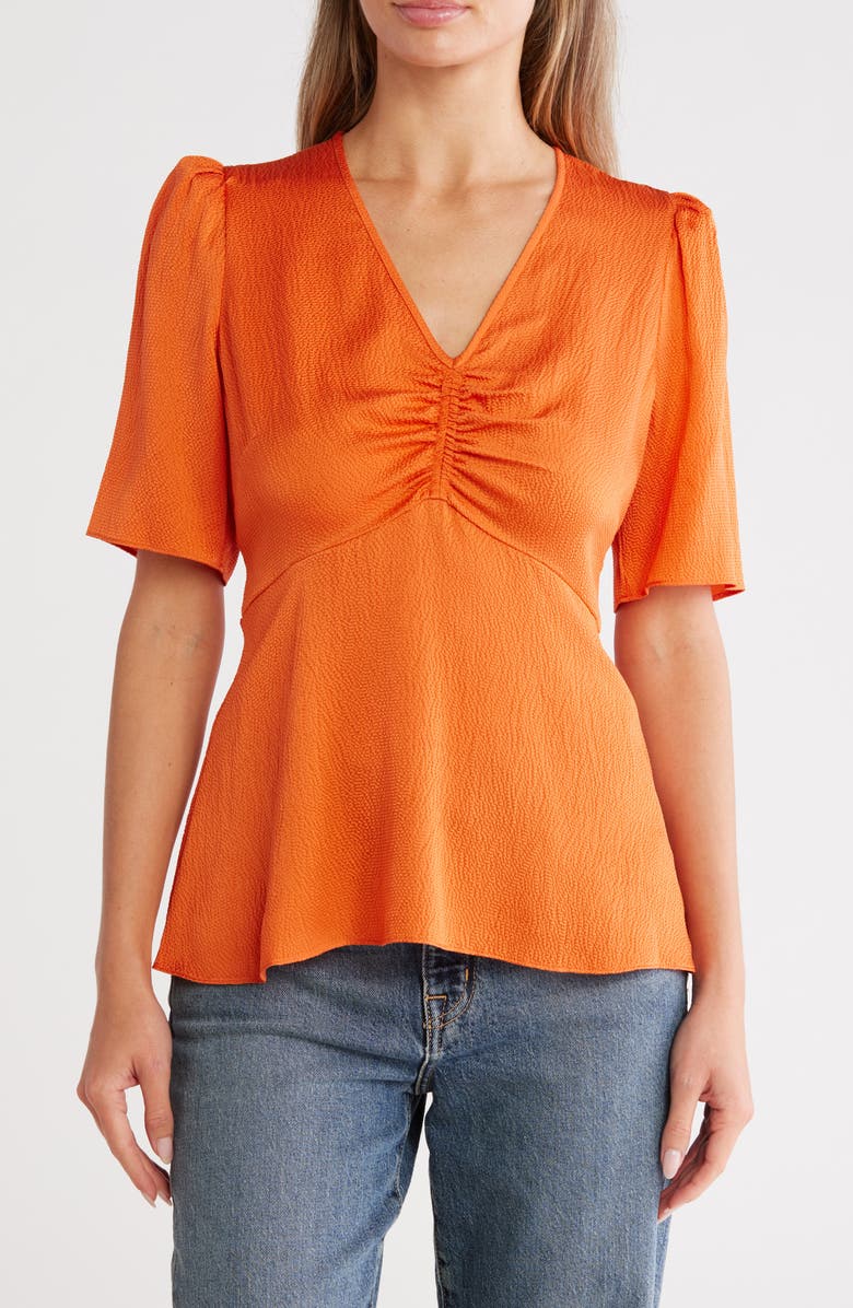 LK Bennett Gabbi Silk Blend Top, Main, color, Orange